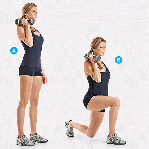 Offset Dumbbell Lunge for Bikini Body before Summer