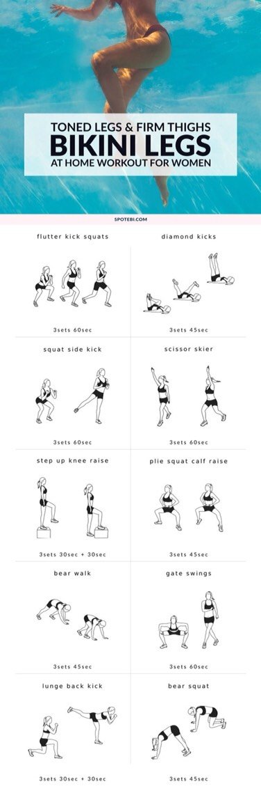 Bikini legs for home workout for women