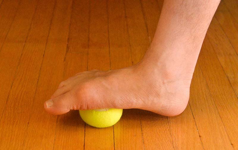 Heel Spur exercise with Tennis Ball