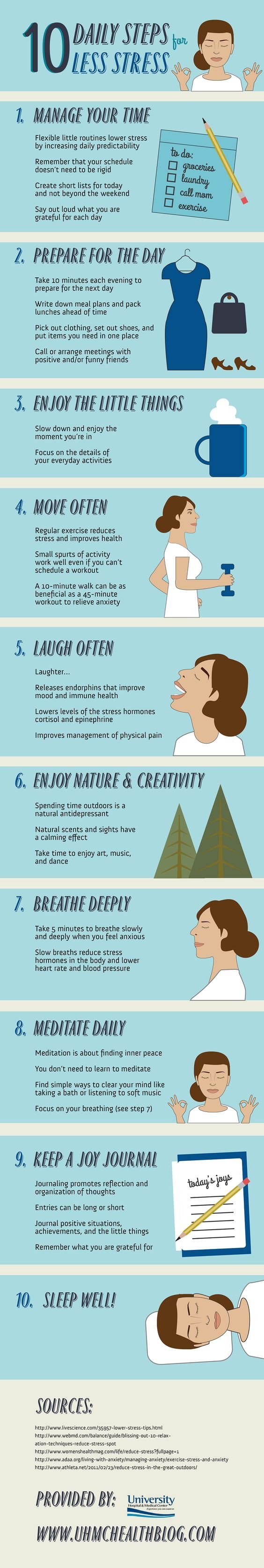 daily steps for less stress