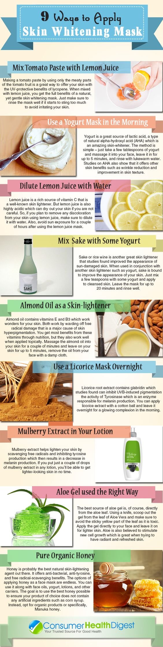 ways to apply skin whitening mask