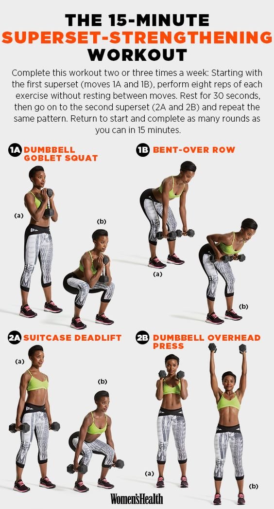15-minutes superset - strengthening workout strength training for women
