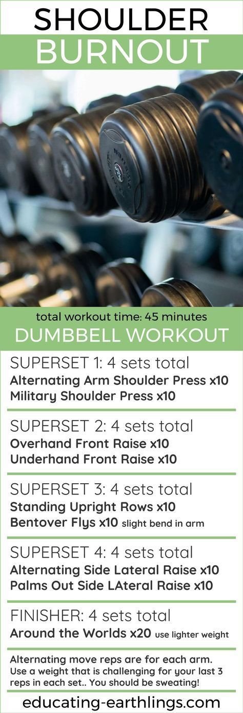 shoulder burnout dumbbell workout strength training for women