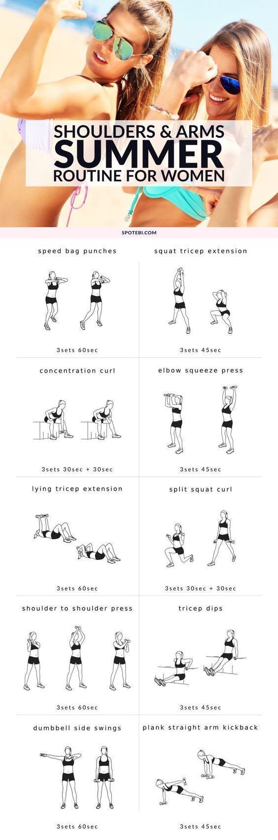 shoulders and arms summer routine for women strength training