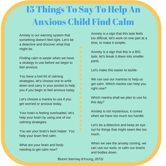 things to say to help an anxious child find calm