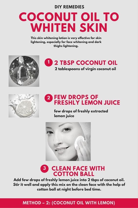 DIY remedies coconut oil to whiten skin