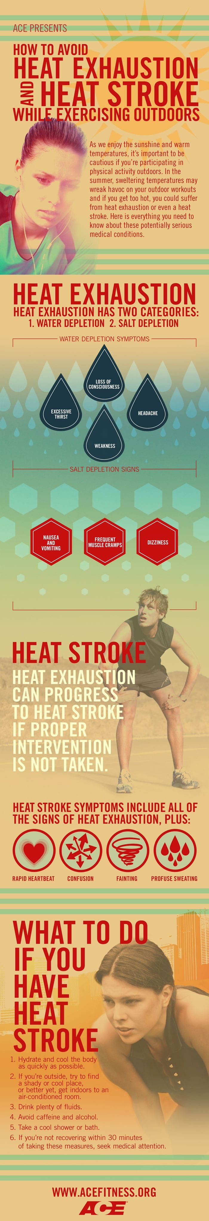 How to avoid heat exhaustion and heat stroke while exercising outdoors