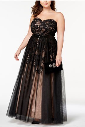 Plus Size Strapless Dress