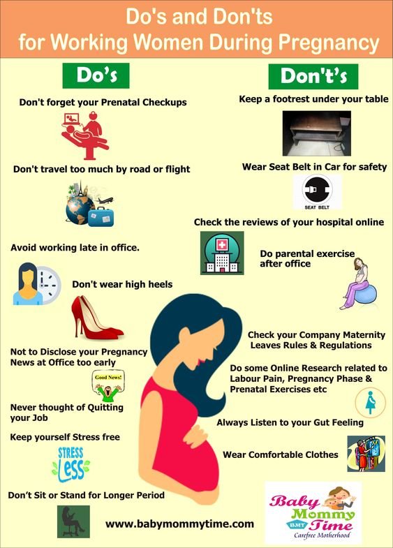 Do's and don'ts for working women during pregnancy