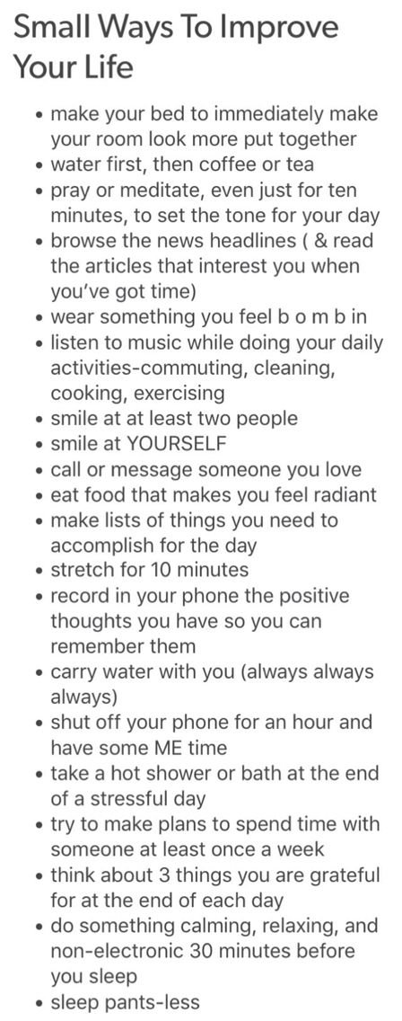 Small ways to improve your life