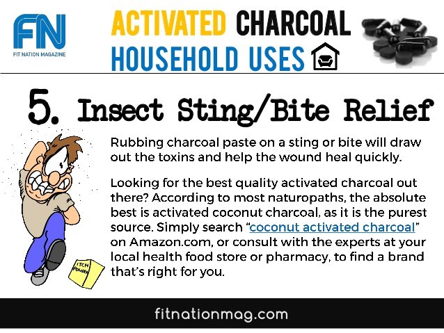 Activated Charcoal uses for Insect Sting relief