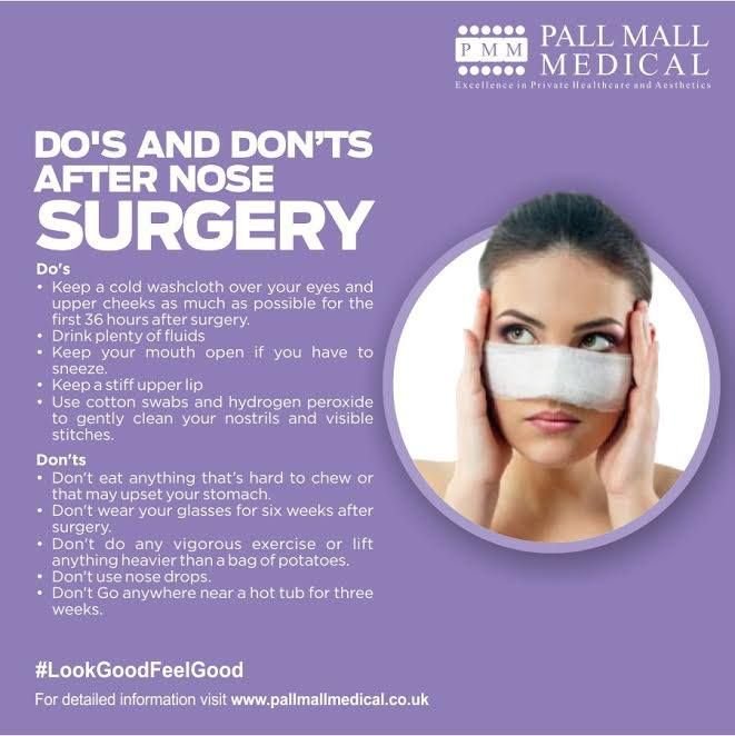 Do's and Don'ts after Nose Surgery