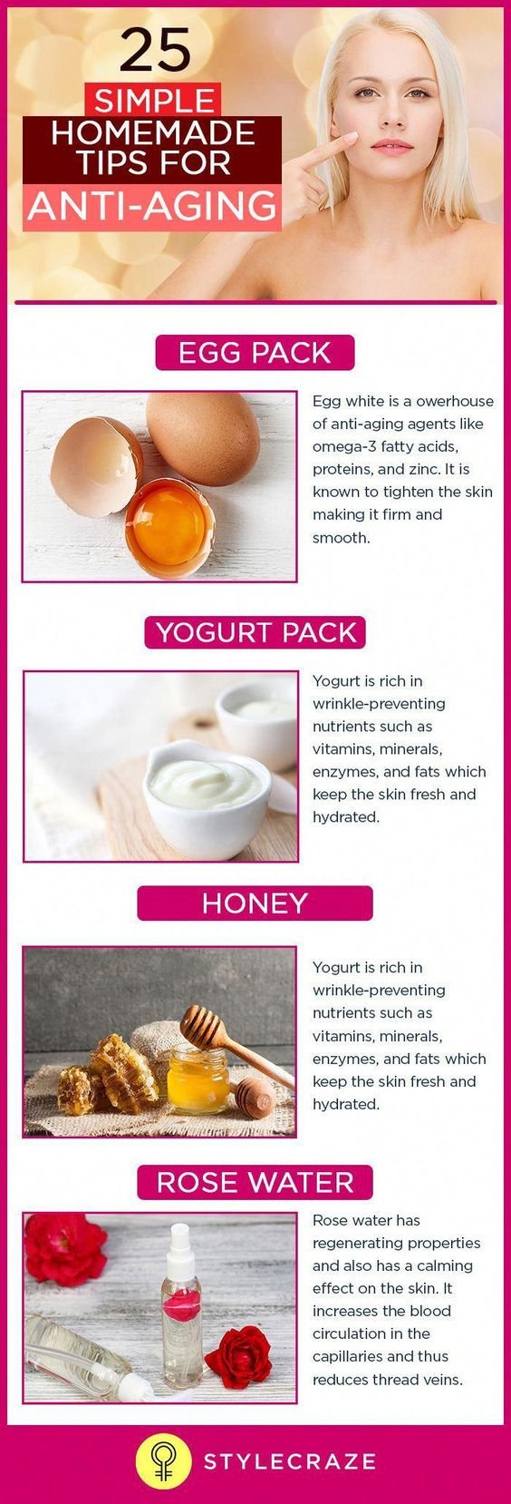 Simple homemade tips for Anti-Aging