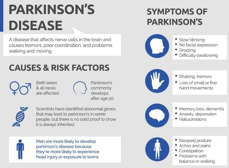 Parkinson's Disease risk factors and symptoms