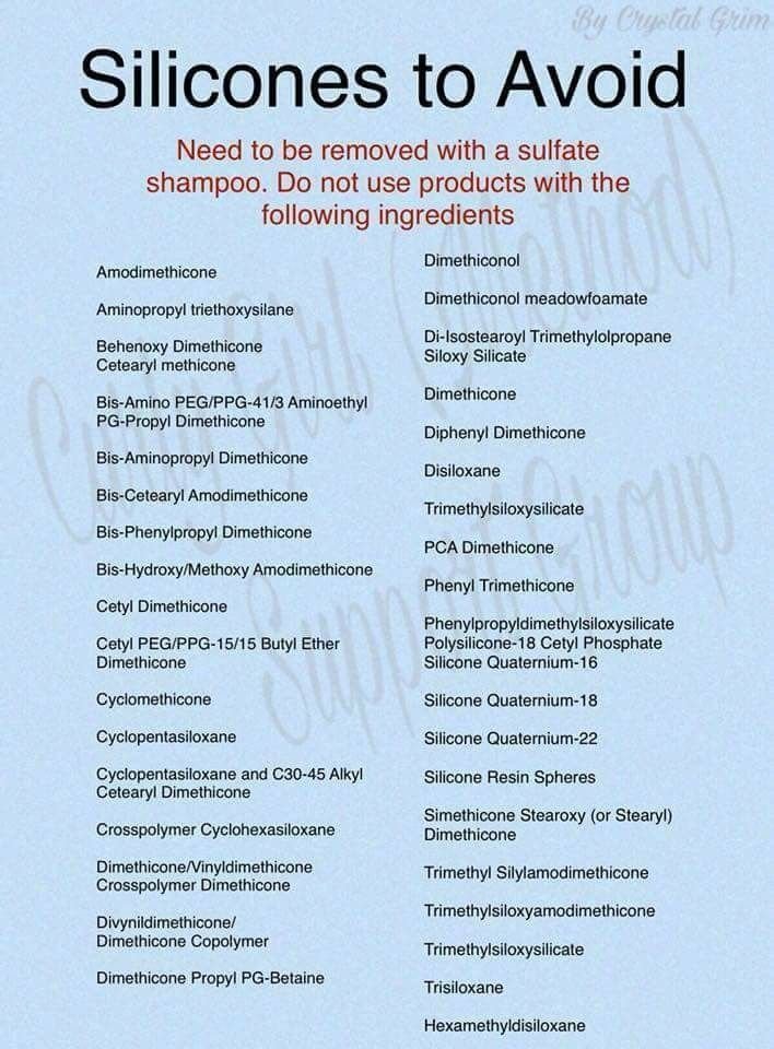 Silicones to avoid