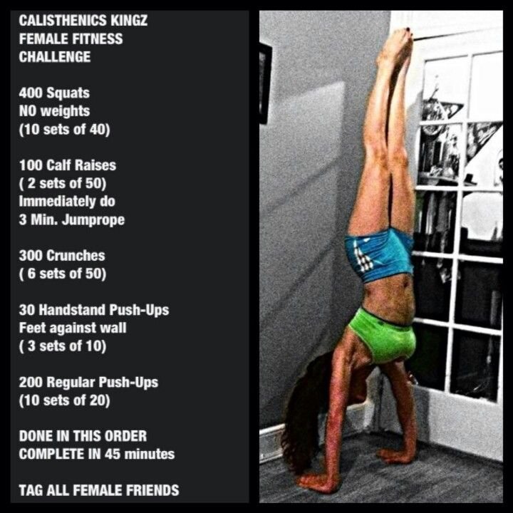 Calisthenics female fitness challenge