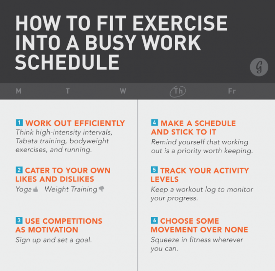 How to fit exercise into a busy work schedule