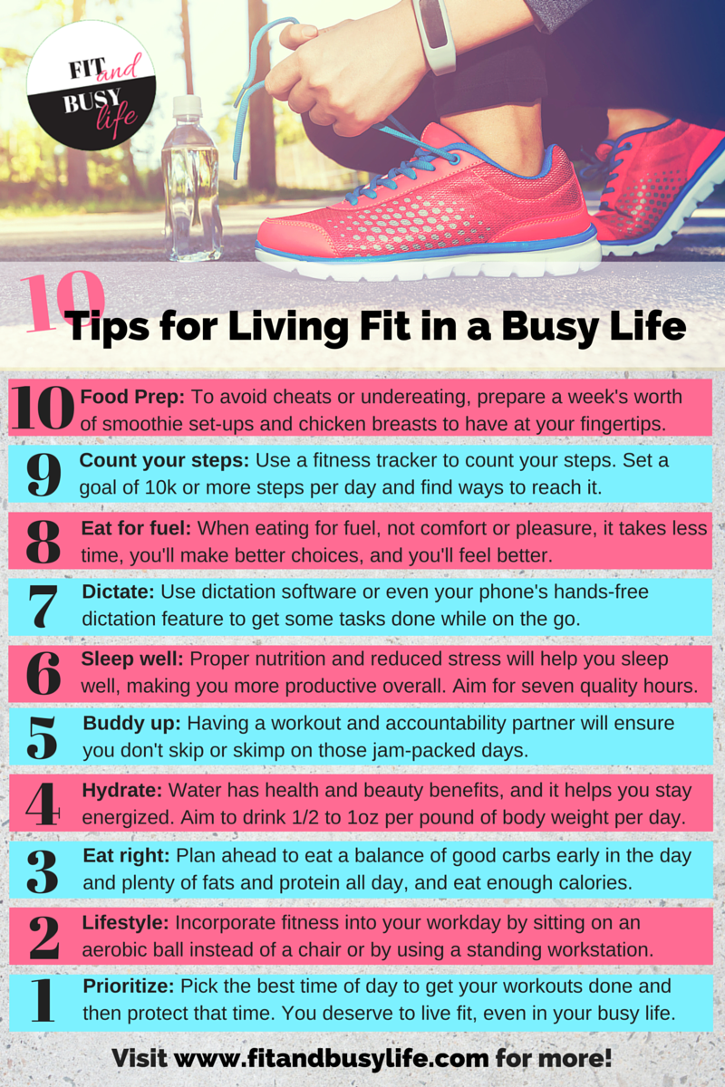 Tips for living fit in a busy life
