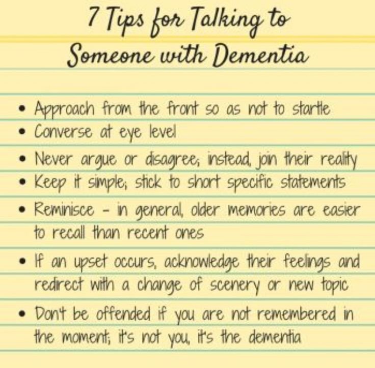 tips for talking to someone with Dementia