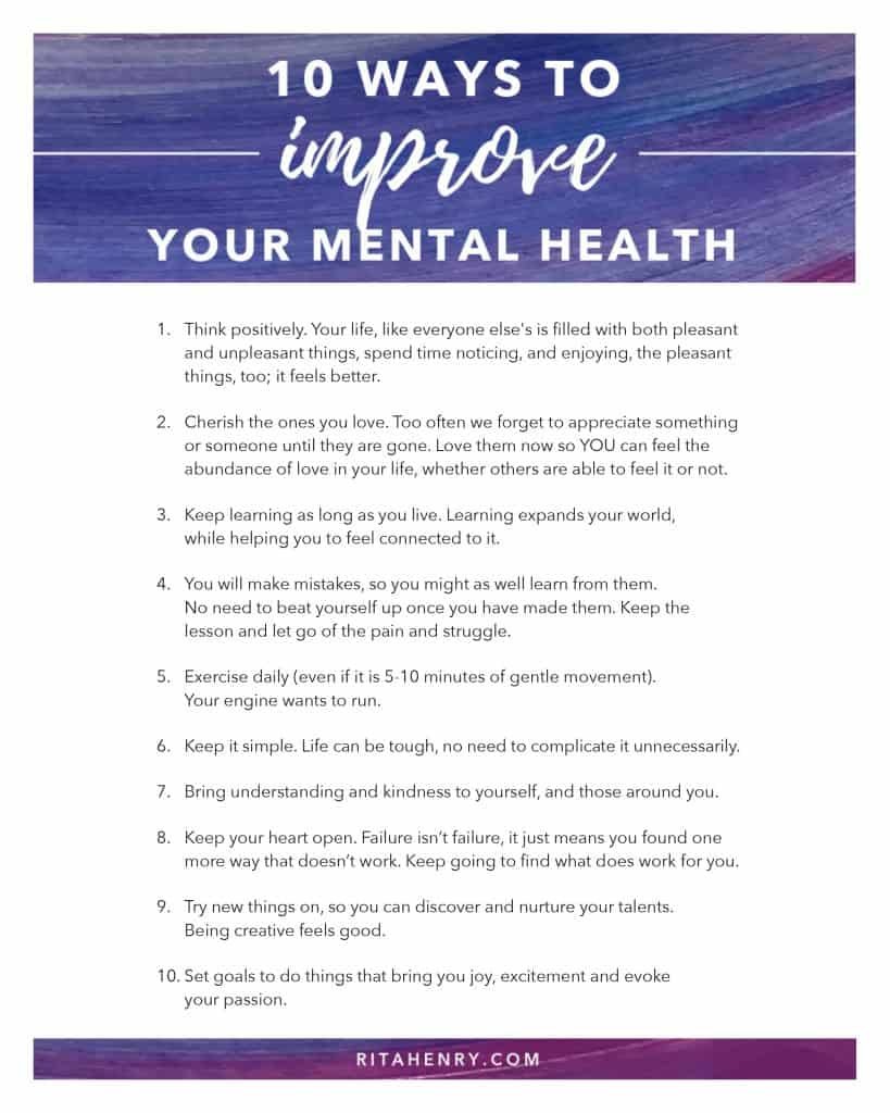 Improve your mental health