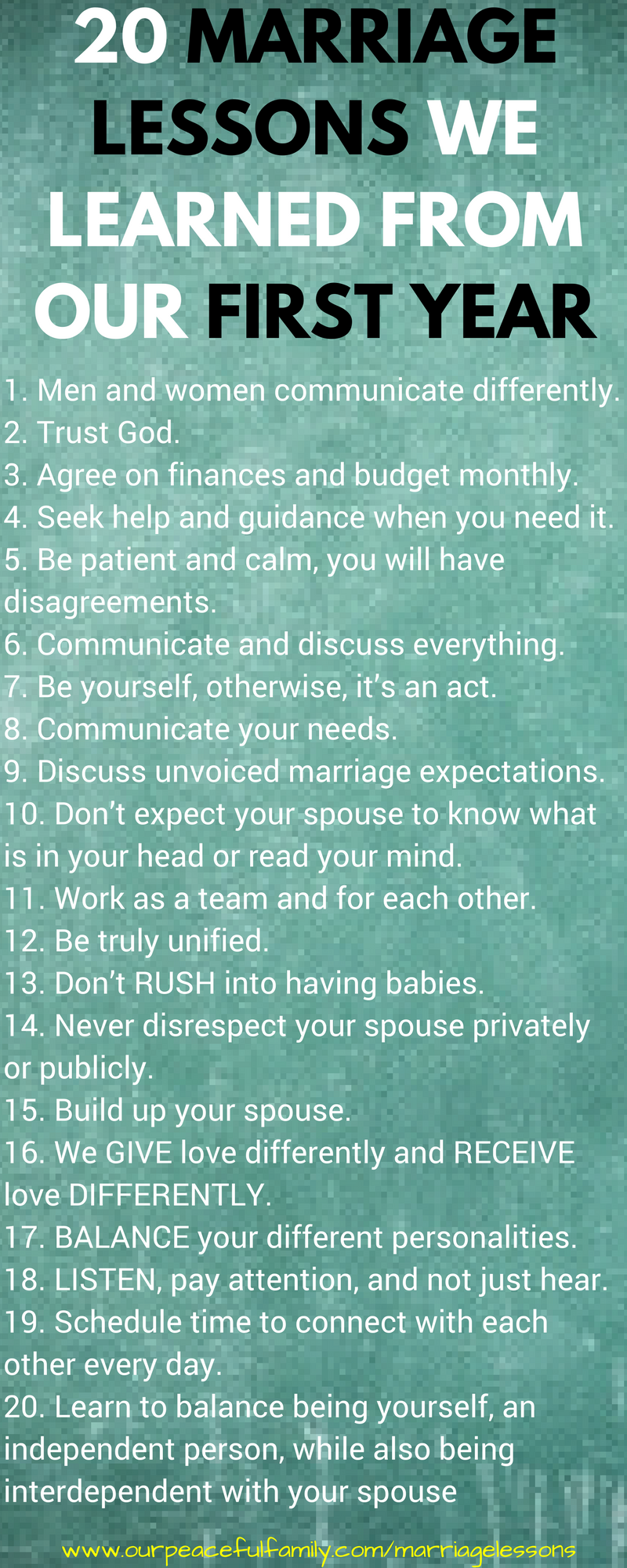 Lessons from First year of marriage