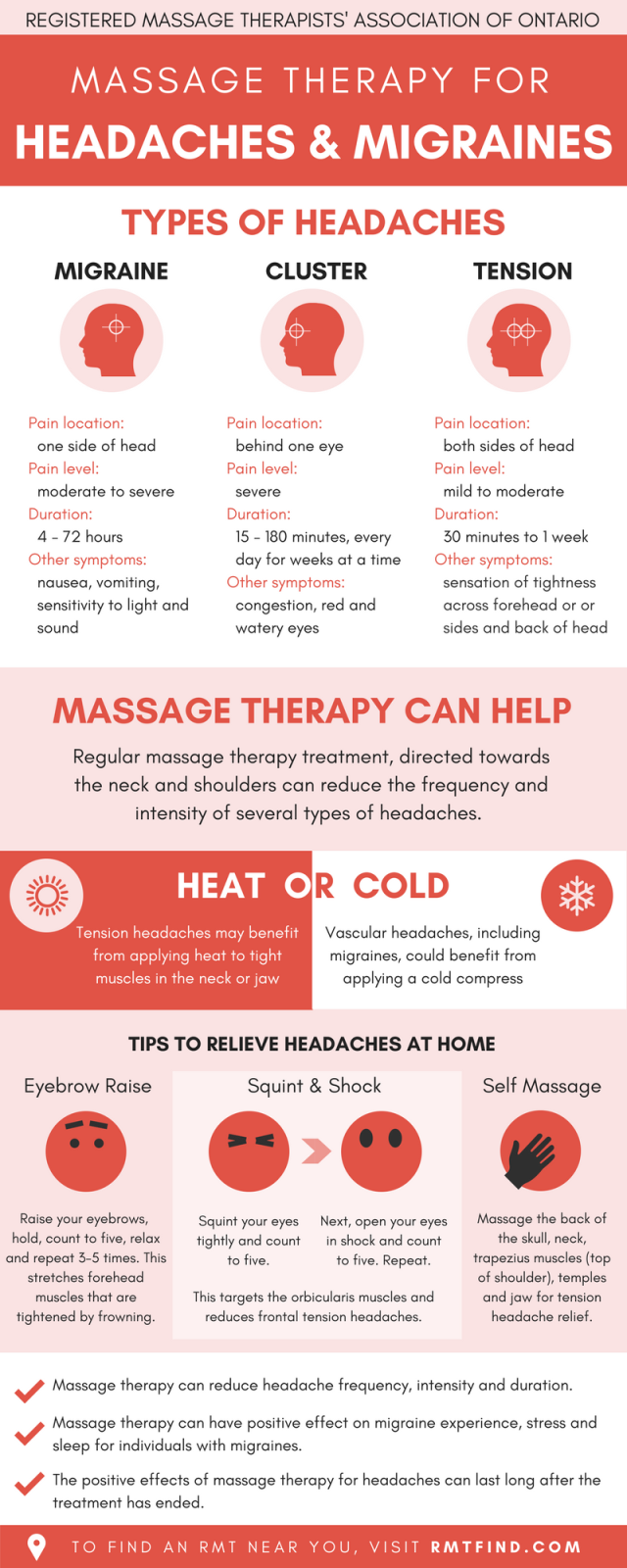 Massage therapy for headaches