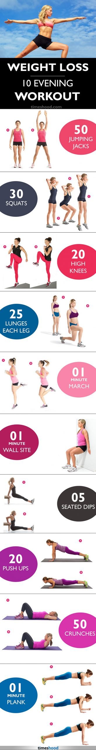 Evening Workouts for Weightloss