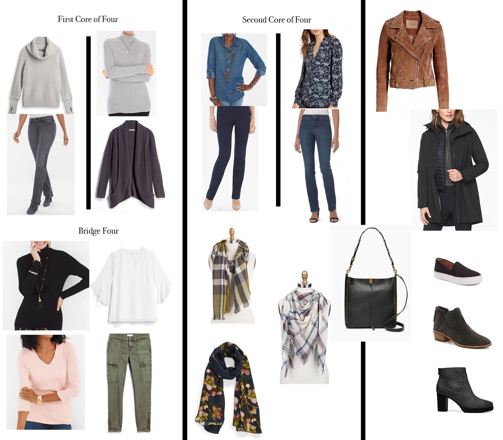 Casual Fall Travel Capsule Wardrobe in Grey and Dark Blue