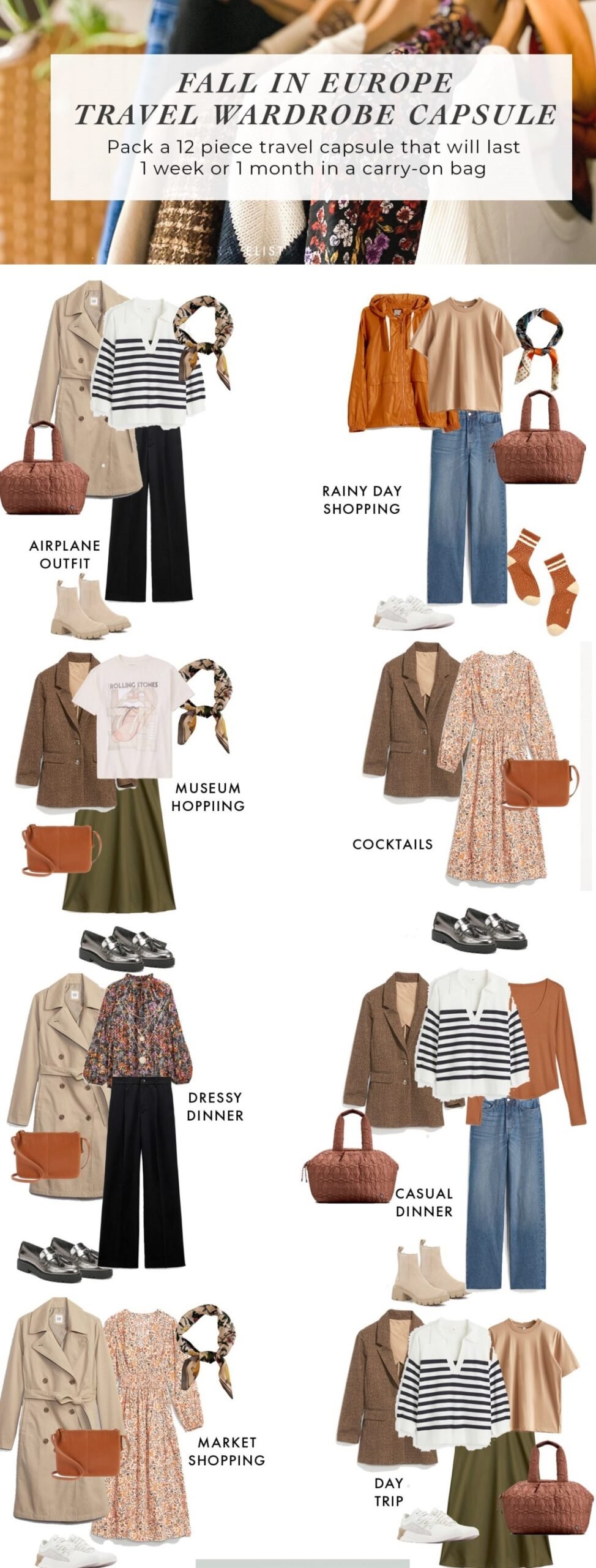 How to pack an 8 day Fall travel wardrobe capsule